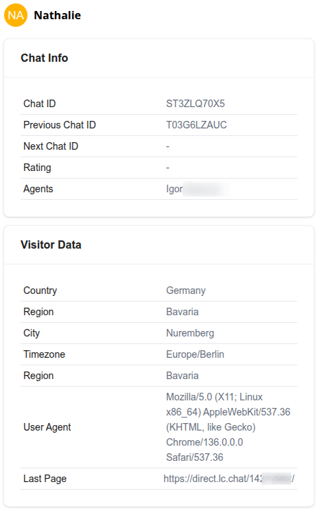 Chat details